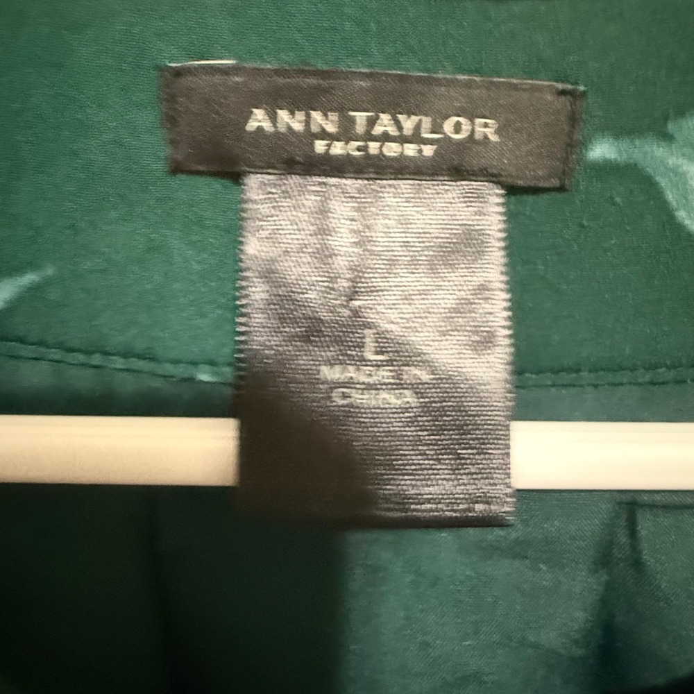 Ann Taylor Factory Green Floral Sleeveless Tie Neck Ruffle Hem Dress Large - Picture 2 of 14